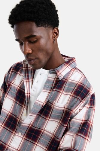 Image of SNITCH Men Casual Shirt | Regular Fit Full Sleeve Button-Down Collar Buffalo Check Pattern | Premium Cotton Blend & Breathable Fabric Outings