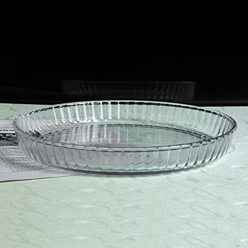 Clapper Pie Pan Glass Pie Plate 10.5 inch - Deep Pie Dish for Baking Made by Clear Round Heat-resistant Safety Glass, 54 oz