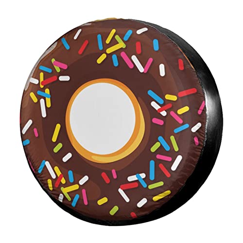 Image of Donut Spare Tire Cover Dust-Proof Wheel Tire Cover Fit Trailer, RV, SUV and Many Vehicle 15 Inch