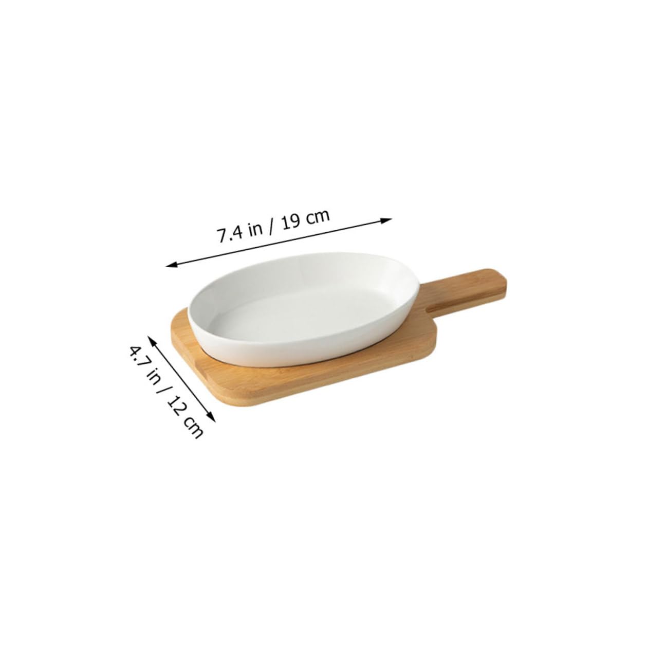 IMIKEYA Plat de Cuisson Ovale en Céramique Blanche, 1 Set, pour Four