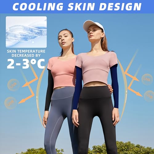 Image of BHYTAKI UV Sun Protection Arm Sleeves, UPF 50 Sports Cooling Arm Compression Sleeves for Men Women Teenager