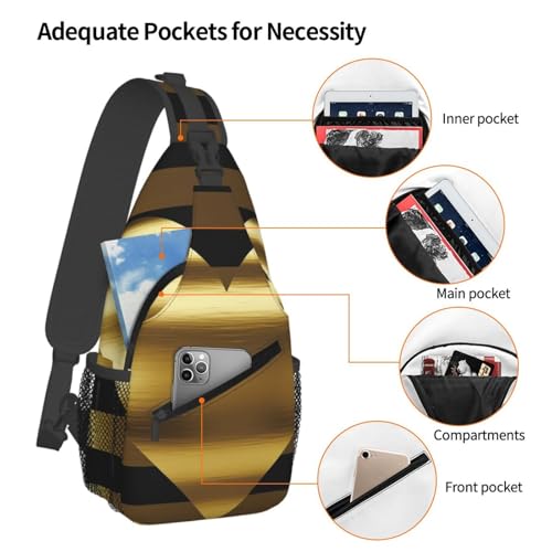 Sling Bag para Mujeres y Hombres Bolsos Cruzados Corazón Dorado miniatura 3