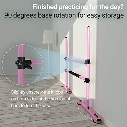 image for Piruett Height Adjustable Ballet Barre - Premium 4 ft Double Ballet Ba