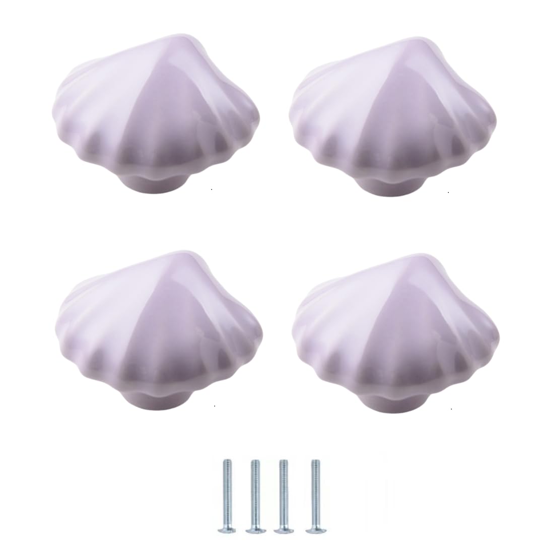 ENmrfvkz Ceramic Cupboard Drawer Handle Knobs, Ceramic Cupboard Cabinet Drawer Door Wardrobe Knobs Multicolor 4 40X28mm(Purple)