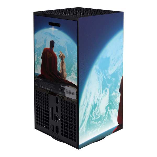 Skinit Decal Gaming Skin Compatible with Xbox Series X Digital Edition Bundle - Officially Licensed Superman 2025 Superman & Krypto Watch The Earth Design