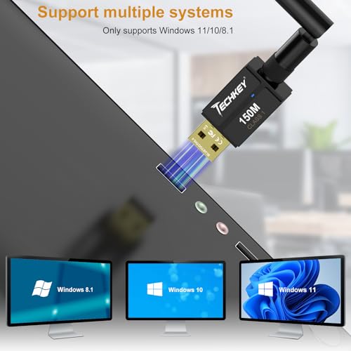 Image of USB Bluetooth 5.4 Adapter for Desktop PC, Long Range 500FT Wireless Transfer for Headphones, Keyboard, Mouse, Compatible with Windows11 /10 /8.1