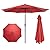 Sweetcrispy 9FT Patio Umbrella with Push Button Tilt and Crank, Outdoor Umbrella, Pool Umbrella with 8 Sturdy Ribs for Market, Terrace, Beach, Outdoor Restaurant (Red)
