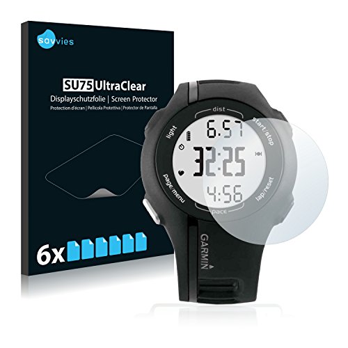 savvies Protector Pantalla Compatible con Garmin Forerunner 210 (6 Unidades) Pelicula Ultra Transparente