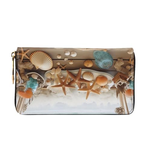 Ocean Beach Theme Women's Wallet Large Capacity Credit Card Holder Zip Phone Clutch Ladies Travel Purse2