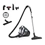 Amazon Basics Aspirateur Traineau sans Sac 1.3L Compact Ultra-Léger avec Brosse Triple Action, Filtro HEPA, 850W, pour Tapis et Sols Durs, Gris