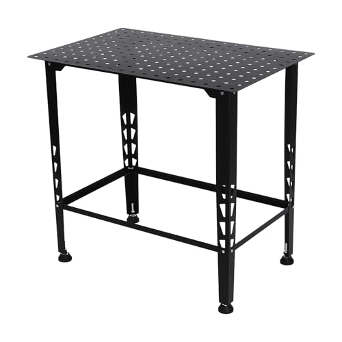 Image of Welding Table 36" x 24", 600 Lbs Weight Capacity Steel Construction Workbench, 16mm Holes, 24-Pc Metal Fit-Up Kit, Welding Tables for Welding Assembly Repair Works (Black)