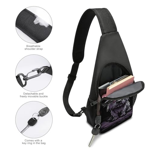 Mochila cruzada Gray Pooh casual para hombre y mujer miniatura 4