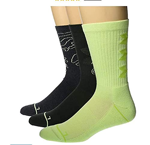 Under Armour Men's Phenom Graphic Crew Socks, 3-Pairs , Yellow/ Gray , Shoe Size: Men 4-8, Womens 6-9