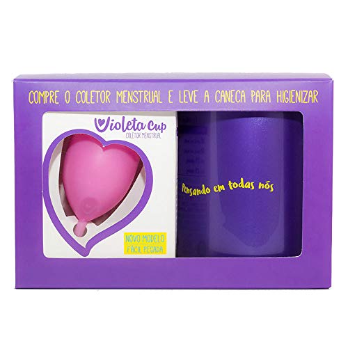 Violeta Cup Kit Coletor Menstrual Tipo B Rosa + Caneca Higienizadora Rosa Tipo B Mulheres Com Até 29 Anos E Sem Filhos E/Ou Com Colo Do Útero De Altura Baixa