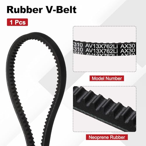 Image of AX30 Belt, Raw Edge Cogged Industrial Rubber EPDM V-Belt, Pack of 1 | 1 /2 inch(13mm) Width x 30 inch(762mm) Inside Circumference x 5 /16 inch(8mm) Height