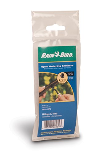 Rain Bird CVD1010PKXS Drip Irrigation Dripper/Emitter with Built-In Check Valve, 1 Gallon Per Hour, 10-Pack