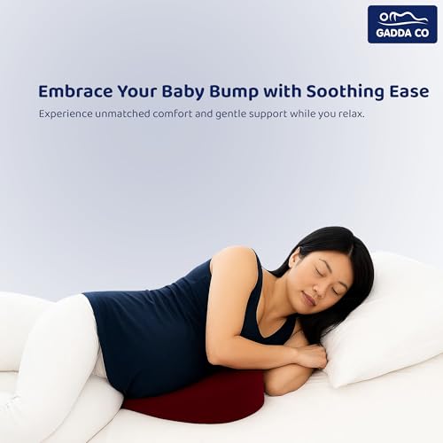 Image of GADDA CO Pregnancy Pillow for Women | Maternity Pillow for Pregnant Women Sleeping | Memory Foam Pregnancy Wedge Pillow for Belly & Back Support | Pillow for Maternity & Pregnant Moms | Maroon