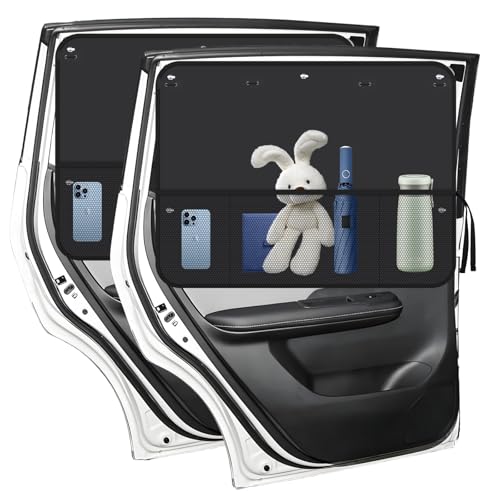 Image of 2PCS 27.24x19.69 Rear Car Window Shades for Baby,7PCS Suction Cups Car Sun Shade Side Window with Storage Bag Design for Blocking Sunlight & Organizing Items,Foldable Blackout Shades