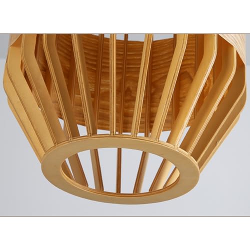 Chandelier en bois fait main lanterne suspendue E27 pour salon