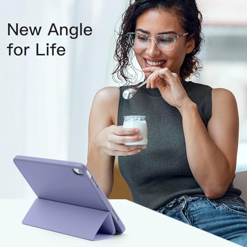 Image of Akkerds Compatible with iPad (A16) 11th Generation Case 11 Inch 2025, for iPad 10th Generation Case 10.9 Inch 2022 with Pencil Holder,Slim Trifold Stand Protective Cover with Soft TPU Back,LightPurple