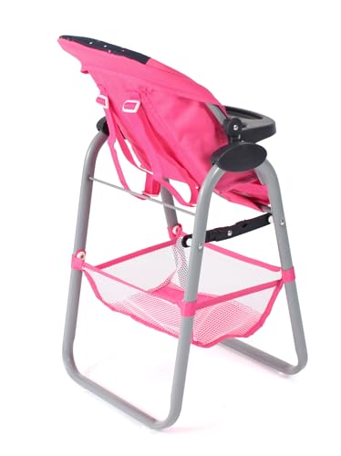 Bayer Chic 2000 - Puppenhochstuhl für Kinder von 3-8 Jahren, Hochstuhl für Puppen, Puppenmöbel, Puppenzubehör, Konfetti pink, 655-84