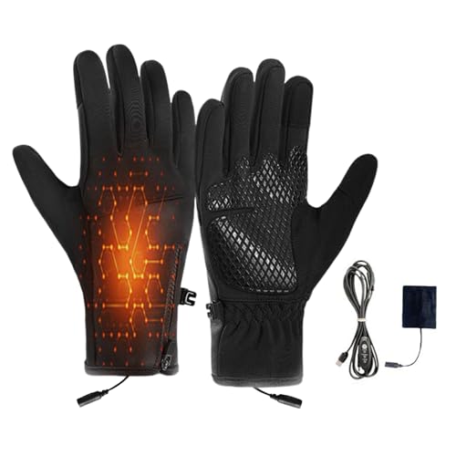 Guantes Eléctricos Con Calefacción | Recargables Polar Táctil Antideslizante,Guantes Eléctricos USB Con Calefacción Para Ciclismo | para Esquí Snowboard Deportes de Nieve Conducción Senderismo Hombres
