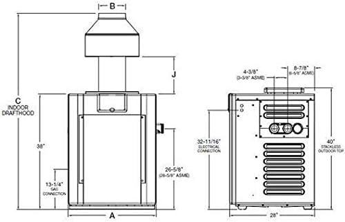Raypak Digital Brass ASME Copper Natural Gas 266K BTU Pool Heater 017372