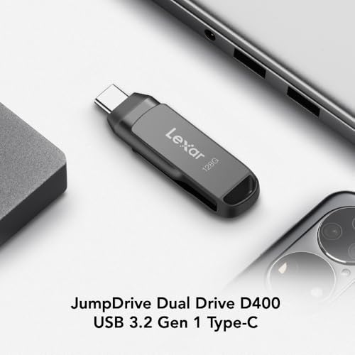 Image of Lexar 128GB JumpDrive Dual Drive D400 USB 3.1 Type-C and Type-A Flash Drive, Up to 130MB /s Read (LJDD400128G-BNQNU)