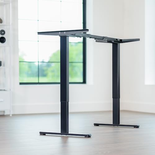 VIVO Heavy Duty Dual Motor Electric Sit Stand Desk Frame, 220lb Capacity Up to 85" x 43" Top, Memory Controller Height Adjustable Frame Only, Black, DESK-E-200B