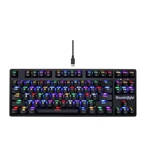 Cosmic Byte CB-GK-38 Trinity Wired Optical Swappable Blue Switch Keyboard, Per Key RGB, 100 Million Life Switches, Fast Response, Software Support (Black)