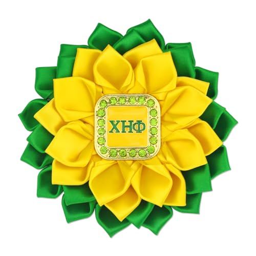 Image of Greek Chi Eta Flower Corsage for Women Sorority Chi Brooch Pin 1932 Sorority Gift Crystal Paraphernalia Jewelry for Soror Sisterhood Gift