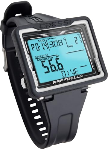 Cressi Raffaello Scuba Diving Wrist Computer, Black/White