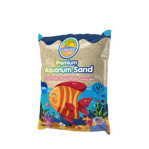 CLASSIC SAND & PLAY Natural Aquarium Sand for Freshwater and Saltwater Tanks, 20 lb. Bag, Improves...