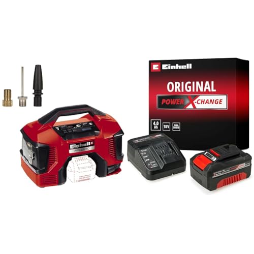 Pressıto Hibrit; Akülü-Elektrikli Kompresör + 18V 4,0 Ah Pxc Starter Kit, Akü & Şarj Cihazı