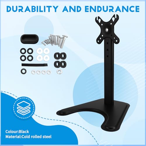 Soporte de monitor de 14 a 32 pulgadas con brazo ajustable y base grande para escritorio 5