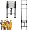 ZanGe Telescoping Ladder 12.5ft/3.8M Multi-Purpose Extension Climb Ladder Folding Extension 13 Steps Telescopic Ladder for Industrial Household Daily or Emergency Use, 330 lb Max Loading