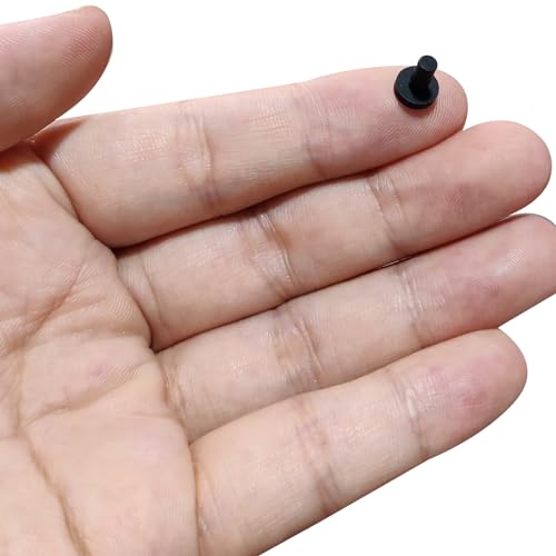 Image of UXCELL High Temp Silicone T-Shaped Solid Rubber Stopper Plugs - Dia 3mm /0.11 inch, Black, Pack of 20 (OD 7mm)