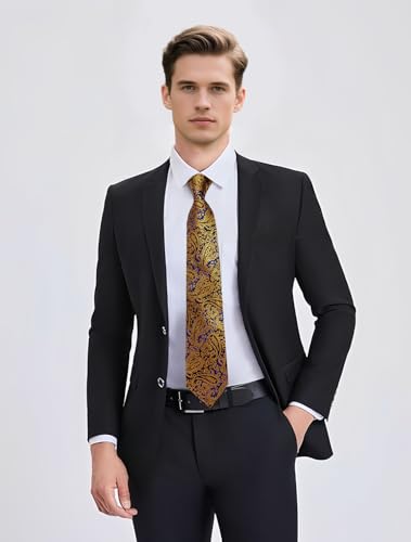Image of YourTies Paisley Men's Necktie Woven Silk Floral Ties for Men Designer Formal Business Party Wedding