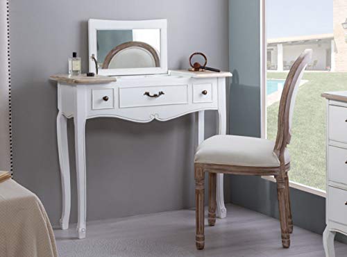 PEÑA VARGAS Trendecor - Tocadores Clásicos - Consola Tocador Marsella 3 Cajones 1 Espejo (90x30x80)