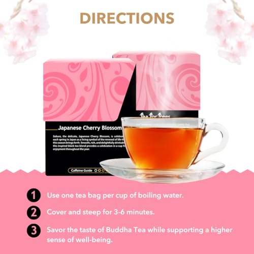 Buddha Teas Japanese Cherry Blossom Tea - OU Kosher, 18 Bleach-Free Tea Bags