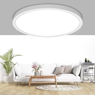 UBRAVOO lampa sufitowa LED, 18 W, 2300 lm, lampa sufitowa, 4000K, neutralna biel, okrągła lampa łazienkowa do kuchni, salonu, na balkon, do korytarza, łazienki, sypialni