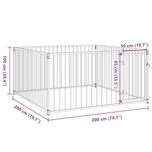 vidaXL Outdoor Hundezwinger 200x200x100cm Hundekäfig Hundehaus Hundehütte