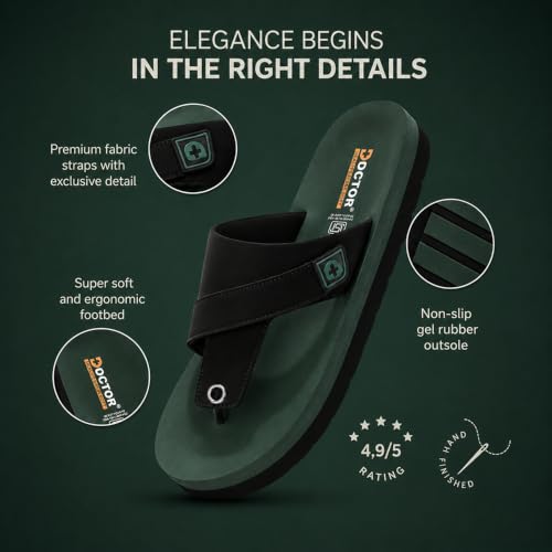 Buy DOCTOR HEALTH SUPER SOFT Men's Black Flip Flops | Soft Cushioned Footbed | Lightweight Casual Slippers with Comfortable Thong Strap | Anti-Skid Sole for Everyday Wear, Walking & Outdoor Use at Amazon.in - Image 7