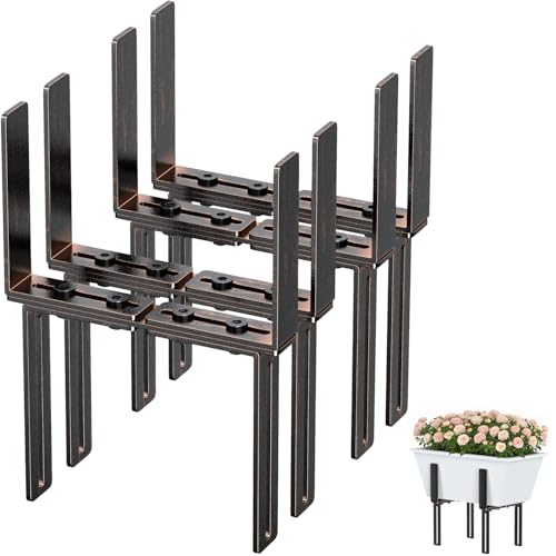 Lot de 4 supports de jardinière en forme de H - Sans perçage - Convient aux jardinières de 15 à 23 cm et aux balustrades de balcon de 1,5 à 32 cm -...