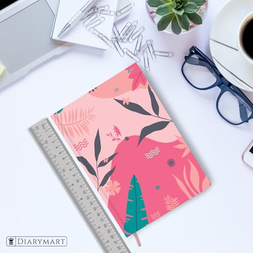Image of Hard Bound Notebook for Girls & Women | A5 Ruled Journal | 192 Pages | 80 GSM Premium Paper | Designer Laminated Cover | Ribbon Bookmark | Notebook for School, College, Office, Journaling & Note Taking (DM4011)