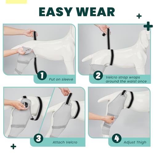 Image of Dog Rear Leg Sleeve to Stop Licking, Hind Leg Protector for TPLO Recovery, ACL Surgery, Wounds or Skin Issues, Soft Breathable Cover for Large Medium Small Dogs