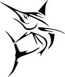 Marlin Fish Animal Wildlife Vinyl Graphic Car Truck Windows Decor Decal Sticker - Die Cut Vinyl Decal for Windows, Cars, Trucks, Tool Boxes, laptops, MacBook - virtually Any Hard, Smooth Surface
