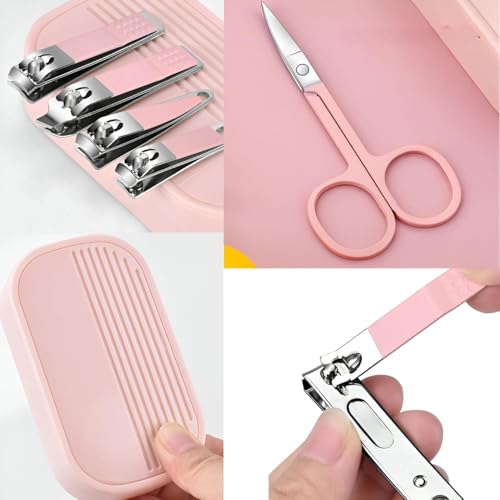 Image of Premium Nail Clipper Kit - Stainless Steel Manicure & Pedicure Set - Nail Care Tools for Hand & Feet - Includes Clippers, Cuticle Trimmers, File, Tweezers for Facial, Hand & Foot Care