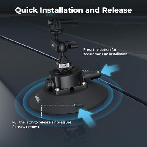 SMALLRIG 6" Suction Cup Mount mit Kugelkopf-Zauberarm, Halterung für Action-Kameras für DJI Osmo Action 6/5/4, für Insta360 x5… – Ansicht 5