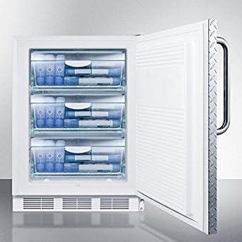 Summit VT65ML7DPLADA Upright Freezer, Silver With Diamond Plate